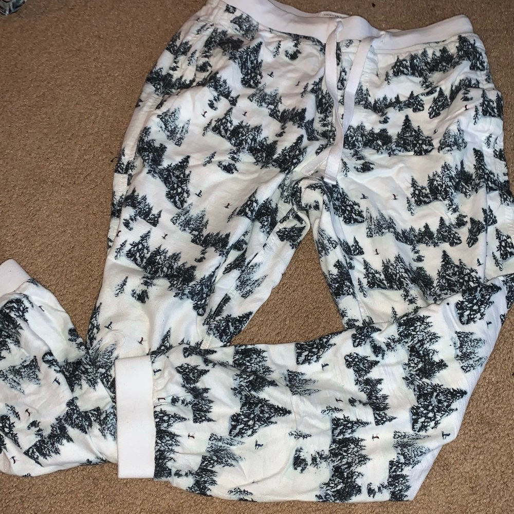 ski christmas pajama jogger pants